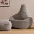 Icon Dalton XXL Sitzsack mit Hocker, Cord, grau (Dalton XXL)