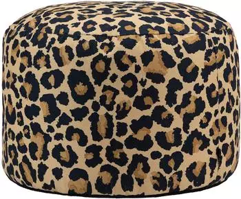 Icon Milano Leopard Sitzsack-Hocker mit F&uuml;llung