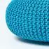 Homescapes Runder Strickpouf Hocker, Baumwolle, türkis (Large)