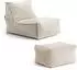 mokebo Der Gelassene Sitzsack mit Hocker, Cord, beige, 60x65x95cm