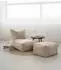 mokebo Der Gelassene Sitzsack mit Hocker, Cord, beige, 60x65x95cm
