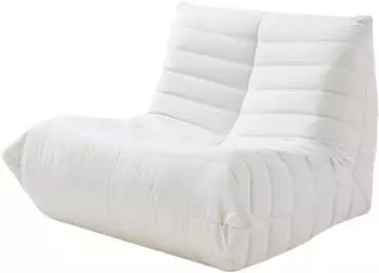 en.casa Kods&oslash; Bodensessel Mikrofaser, beige, 75x90x100cm