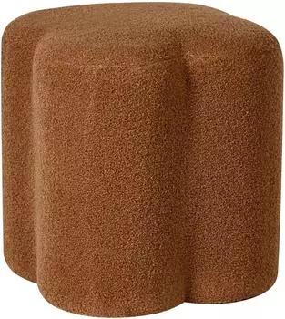 Beliani Mancos Pouf Bouclé goldbraun Kleeblattform (Mancos)