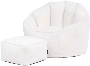 Icon Sirena Boucl&eacute; Sitzsack Sessel & Hocker, cremewei&szlig;