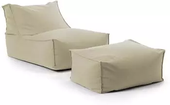 mokebo Der Sundowner Outdoor-Sitzsack mit Hocker, beige, 60x65x95cm (800000936689)