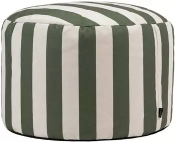 Icon Milano Pouf rund, gestreift, olivgr&uuml;n (ICOFSTRNDKYS18)
