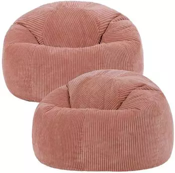 Icon Kingston Classic Sitzsack Cord rosa, 2er-Set (85x50x85cm)