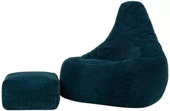 Icon Dalton XXL Sitzsack mit Hocker, Cord, 270L (Dalton XXL)