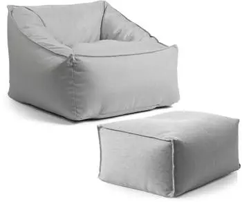 mokebo Der Sunnyboy Outdoor-Sitzsack mit Hocker, Textil, grau (800001455757)