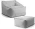 mokebo Der Sunnyboy Outdoor-Sitzsack mit Hocker, Textil, grau (800001455757)