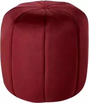 Beliani Selby runder Hocker aus Samt, dunkelrot (683311)