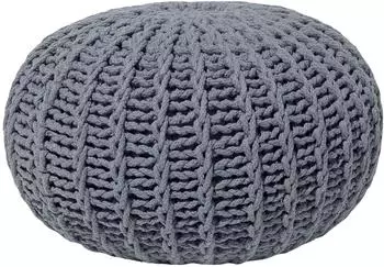 Beliani Conrad II Pouf, Baumwolle, dunkelgrau, 52x35cm
