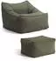 mokebo Snug Sitzsack mit Hocker, Cord, olivgrün (800001219600)
