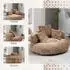 LuxusKollektion Sitzsack Lounger mit hohem Rücken, 3 Kissen, Indoor/Outdoor, braun