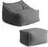 mokebo Snug Sitzsack mit Hocker, Bouclé, anthrazit, XXL (800002018071)