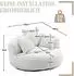 LuxusKollektion Sitzsack Lounger mit 3 Kissen, hoher Rücken, weiß