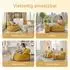 SoBuy FST100-Y 2-in-1 Sitzsack Sofa mit Fußhocker, Cordsamt, gelb (FST100-Y)