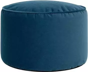 Icon Sitzpouf rund, Samt, blau, 55x35x55cm (ICOFSTRNDVT014)