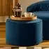 Icon Sitzpouf rund, Samt, blau, 55x35x55cm (ICOFSTRNDVT014)