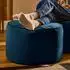 Icon Sitzpouf rund, Samt, blau, 55x35x55cm (ICOFSTRNDVT014)