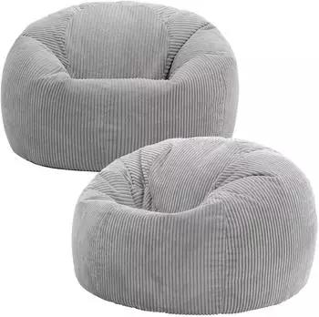 Icon Kingston Sitzsack Cord grau, 2-tlg.