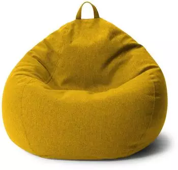 Urbanara Sitzsack Round XL, EPS Perlen, 250l, senfgelb