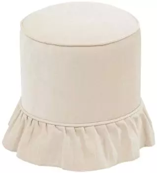 Atmosphera Fiora runder Pouf, Ø 36cm, elfenbeinfarben