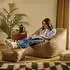 Icon Natalia Sitzsack-Sessel mit Hocker, Kunstleder, braun (EU1ARMFSTFL007)