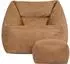 Icon Natalia Sitzsack-Sessel mit Hocker, Kunstleder, braun (EU1ARMFSTFL007)