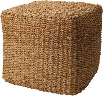 Koopmann Pouf quadratisch, Seegras, natur, 40x40x38cm