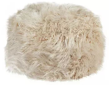 Beliani TUKKI Pouf rund Kunstfell hellbeige (558983)