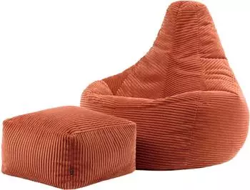 Icon Dalton Sitzsack mit Hocker, Cord, terrakotta (Dalton)