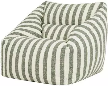 Icon Natalia Gestreifter Sitzsack-Sessel aus Boucl&eacute;, gr&uuml;n (EU1ARMBCSTP018)