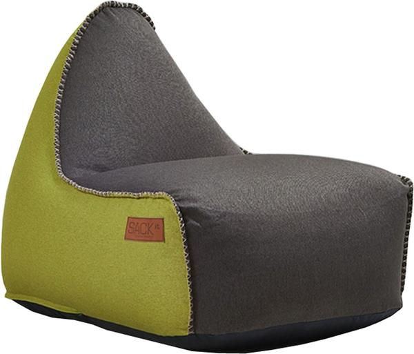 SACKit RETROit Canvas dunkelbraun/limette