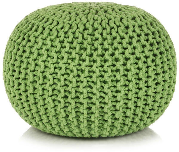 vidaXL Bean Bag Cube Hand Knitted Cotton 50 x 35 cm Green