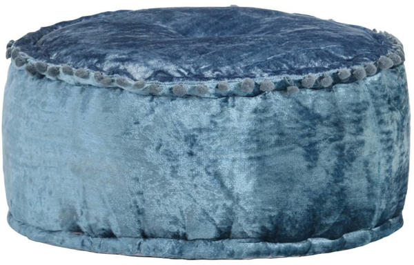 vidaXL Bean Bag Round Velvet 40 x 20 cm Blue