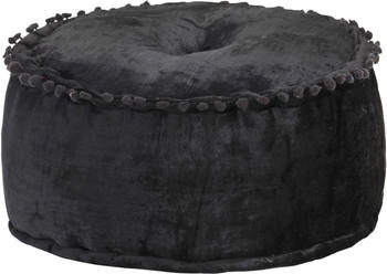 vidaXL Bean Bag Round Velvet 40 x 20 cm Black