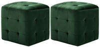 vidaXL Cube Bean Bag Green Velvet (2 Pieces)
