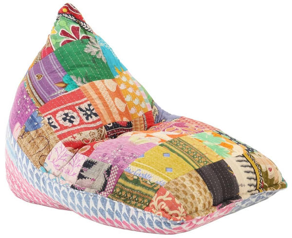vidaXL Couch Bean Bag Fabric Patchwork Multicolour