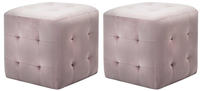 vidaXL Cube Bean Bag Pink Velvet (2 Pieces)
