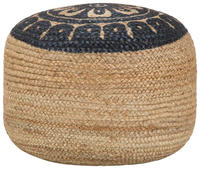 vidaXL Handgefertigter Sitzpuff Blau 45 x 30 cm Jute