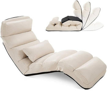 Costway Bodensessel 5-Fach verstellbar 175x55x20 cm beige