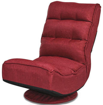 Costway Bodensessel Lazy 360&deg;drehbar 82,5x75x58 cm rot