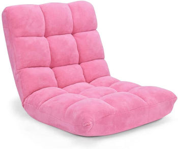 Costway Bodenstuhl mit verstellbarer Lehne 106,5x55,5x10 cm pink