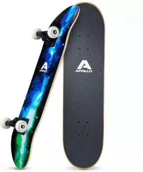 Apollo Galaxy Skateboard Komplettboard, 7-lagiges Holzdeck, ABEC-7