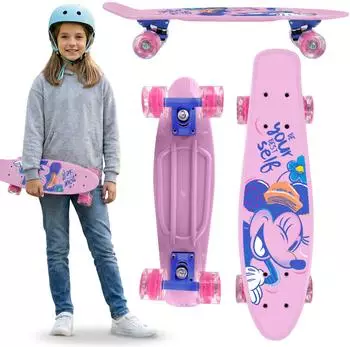 Sarcia.eu Minnie Mouse Kinder-Fish-Skateboard, 55cm, rutschfestes Deck, 20-50kg