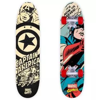 Disney Captain America Skateboard Holz, 61x15cm, 95A PVC-Räder (9940)