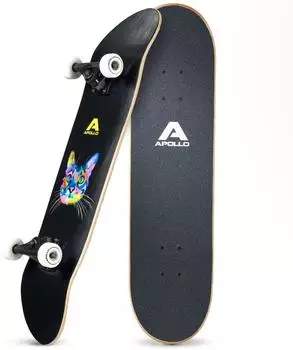 Apollo Cat Skateboard Komplettboard, 7-lagig, ABEC-7