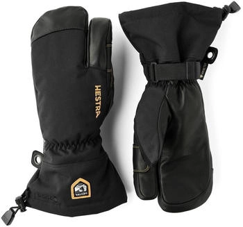 Hestra Army Leather Gore-Tex 3-Finger-Skihandschuhe schwarz