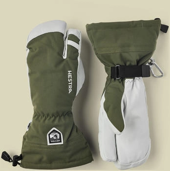 Hestra Heli Ski 3-Finger Leder olive